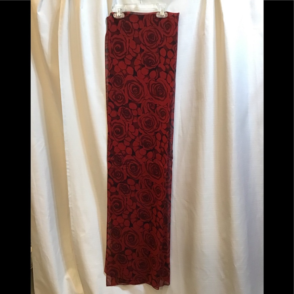 ♥️Chetta B Red/Black Rose Print Silk Dress Size 4 #2153 - Picture 7 of 7
